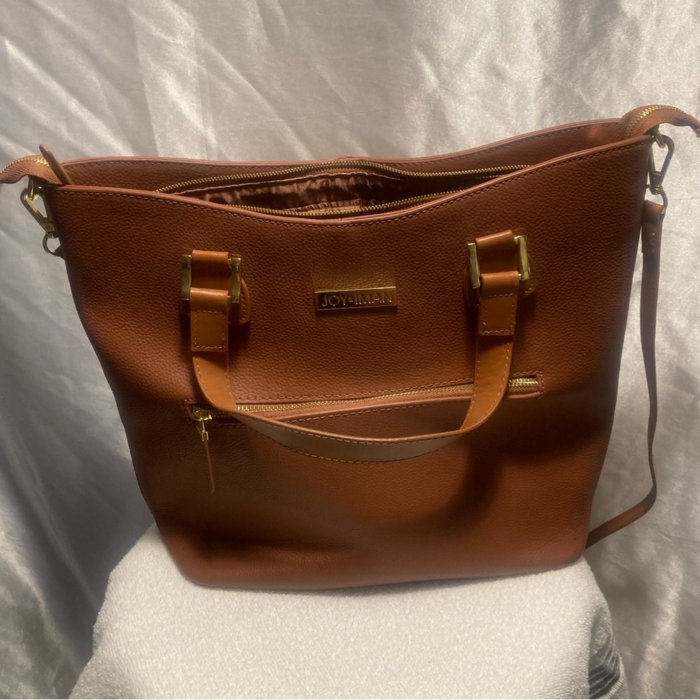 Joy & Iman 100% Leather Hand/Shoulder/Crossbody Bag